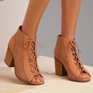 Aldo sevilan caged open toe lace up ankle booties